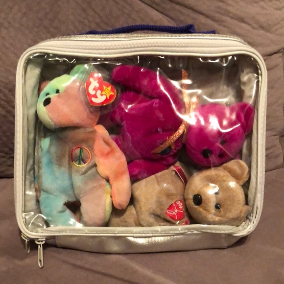 Peace, Millenium,, and 1999 Signature Bears With Case- Beanie Babies Set of 3 - Picture 2 of 15